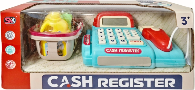 Kinderkassa met rekenmachine en accessoires