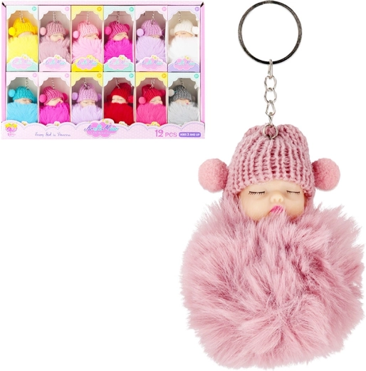 Sleutelhanger poppetje met pompon
