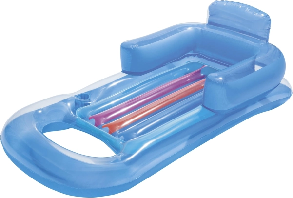 Bestway opblaasbaar ligbed met rugleuning en bekerhouder – Grijs