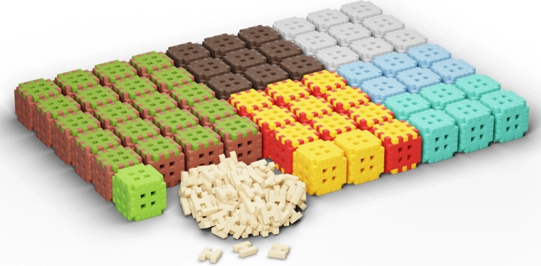 502 onderdelen en 124 connectors voor grote 3D-bouwwerken