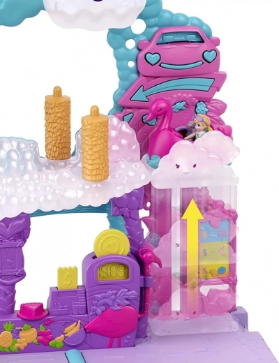 Wolk-lift, borstels en bloeiende glijbaan