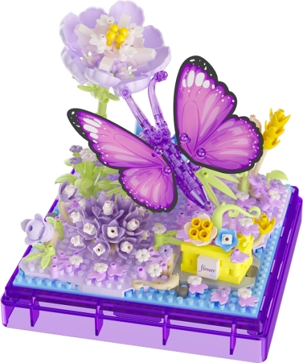 Decoratief model van een vlinder op bloemen