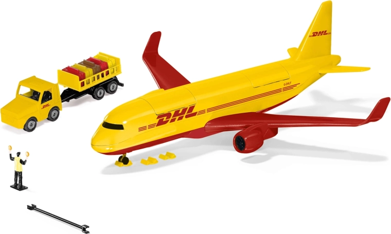 SIKU Super DHL-vrachtvliegtuig met accessoires