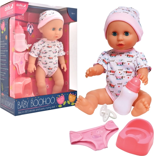 Dolls World babypop Baby Boohoo 38 cm met functies en accessoires