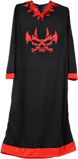 Lange jurk met rode zomen en print
