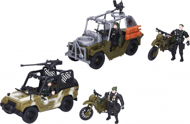 Soldaat set met voertuig 21 cm