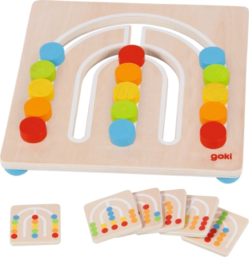 Houten sorteerspel kleurenspectrum (regenboog)