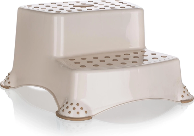 Antislip tweestaps krukje crème 40 × 37 × 21 cm