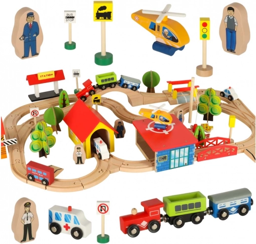 Houten treindeel voor kinderen 69 delen