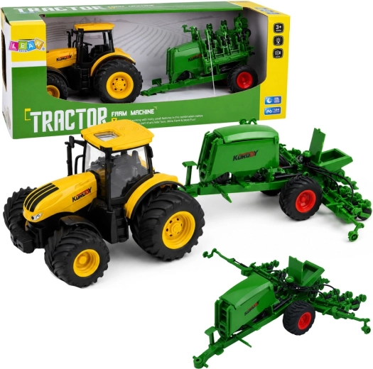 Tractor met zaaimachine met licht en geluid 1:24