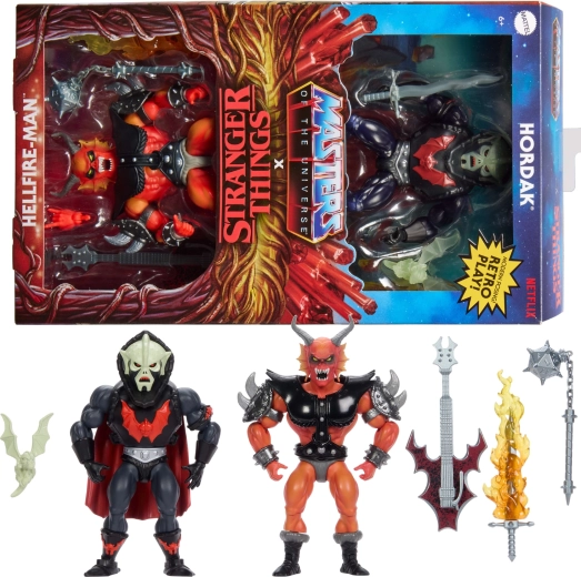 Mattel Masters of the Universe Origins x Stranger Things set actiefiguren Hordak en Hellfire-Man