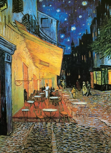 Puzzel Terras van Café bij Nacht 1000 Stukjes Eurographics