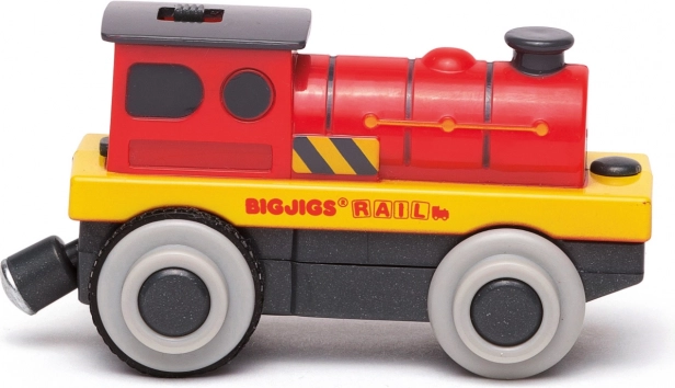 Elektrische locomotief Bigjigs Rail rode krachtpatser
