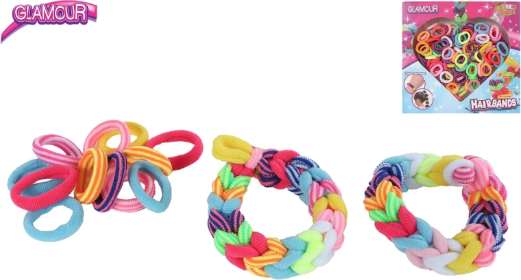 Glamour set elastische haarelastiekjes – 150 kleurrijke stuks