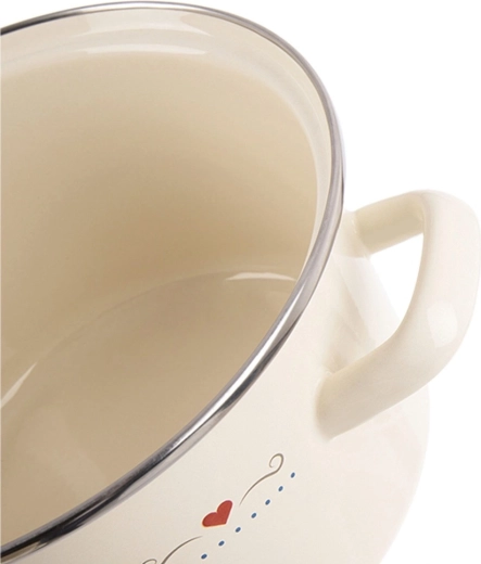 Duurzaam email en roestvrijstalen rand