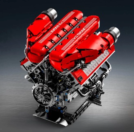 V12-motorbouwset, 1607 onderdelen