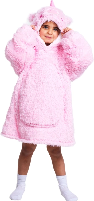 Cozy Noxxiez warme hoodie-deken met capuchon – eenhoorn – voor kinderen 3–6 jaar
