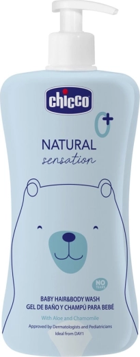 Chicco Natural Sensation shampoo voor haar en lichaam met aloë en kamille 500 ml
