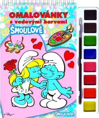 Kleurboek Smurfen met waterverf en penseel, ringband 21 × 23 cm