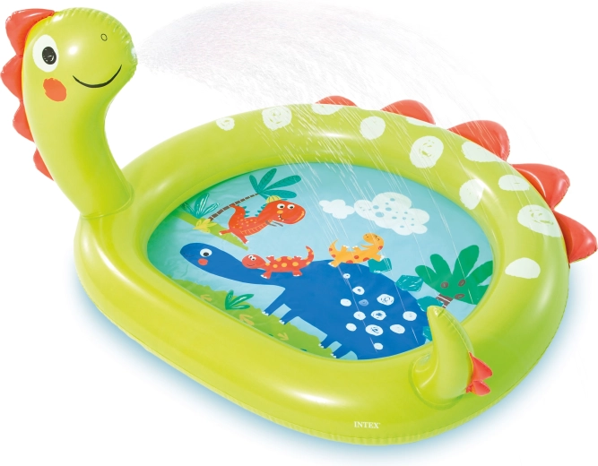 Opblaasbaar kinderbadje Intex dinosaurus met fonteintje