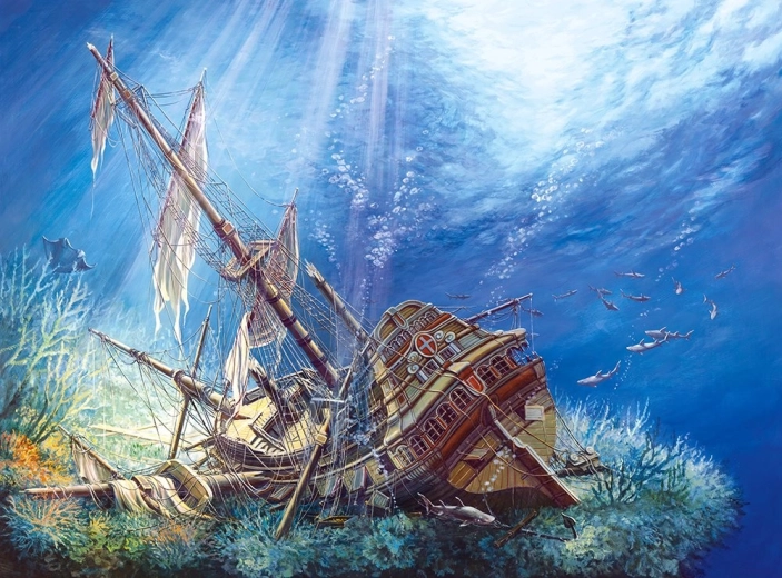Puzzel Gezonken galeon 2000 stukjes Castorland
