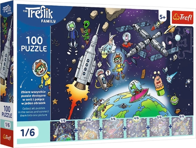 Trefl puzzel 100 stukjes Treflinka in de ruimte