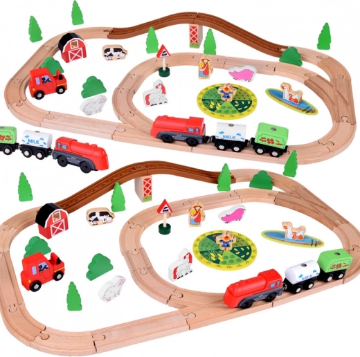Houten Treinset Boerderij voor Kinderen