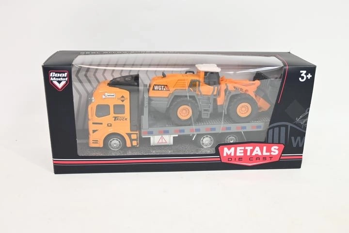 Sleepwagen (autotransporter) met metalen auto in doosje