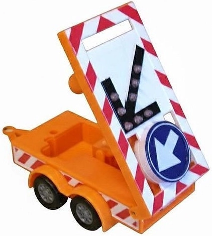 Aanhanger met waarschuwingsbord en knipperlicht