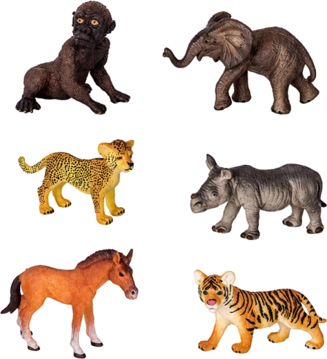 6 realistische wilde dierenfiguren