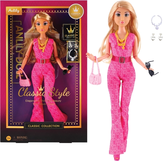 Handpop-pop met roze jurk
