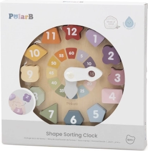 Houten inlegpuzzel klok voor het leren van de tijd