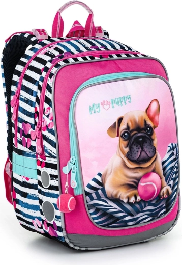 Topgal lichte schoolrugzak met bulldog