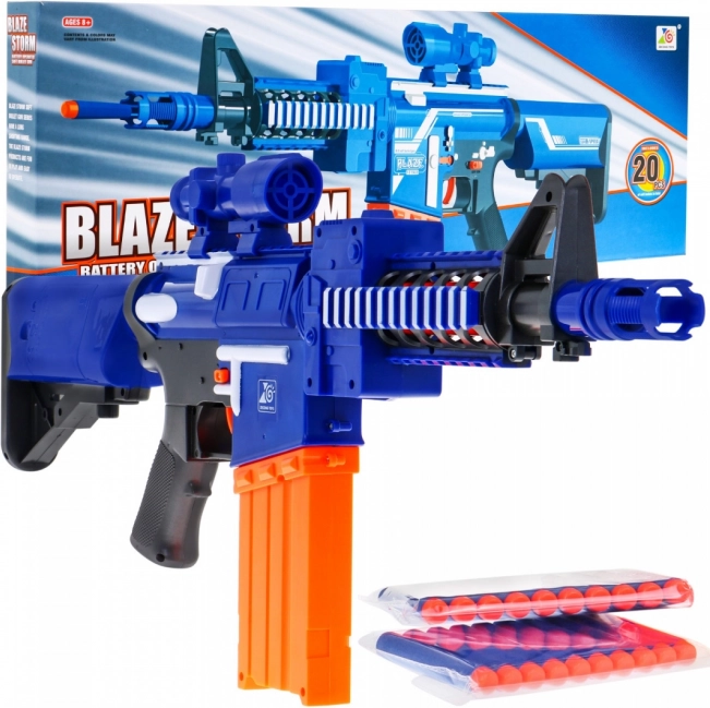 Automatisch kinderspeelgoedgeweer BLAZE STORM met 20 foam pijltjes en vizier