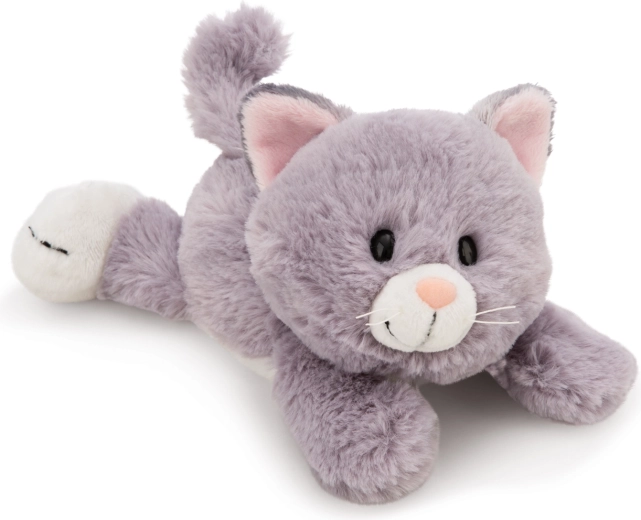 Nici pluche grijze liggende kat 20 cm Green