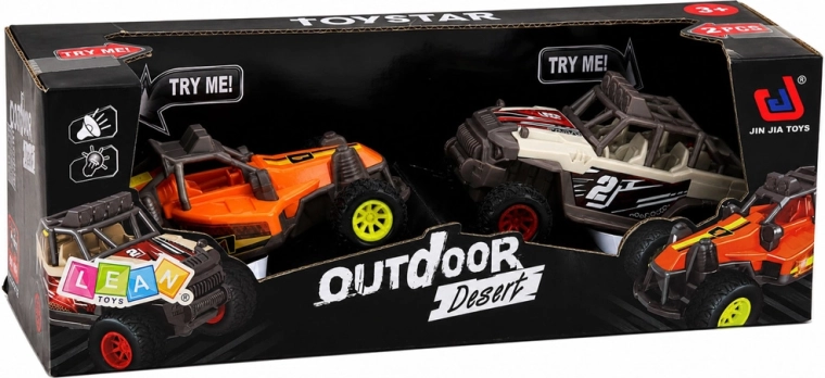 Twee buggy’s in de verpakking voor races en samen spelen