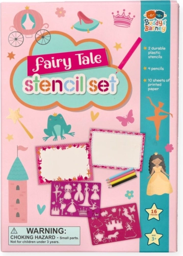 Buddy & Barney creatieve sjablonen met elfjes en kleurpotloden