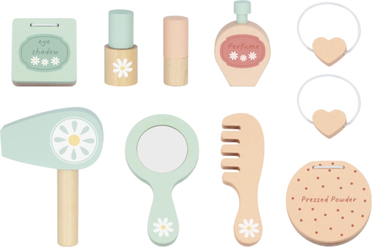 Rijke set houten cosmetische accessoires