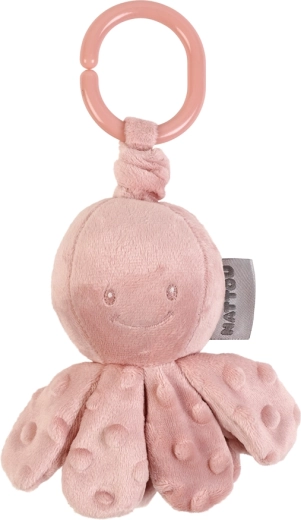 Nattou vibrerende octopus aan C-ring Lapidou dusty pink 20 cm