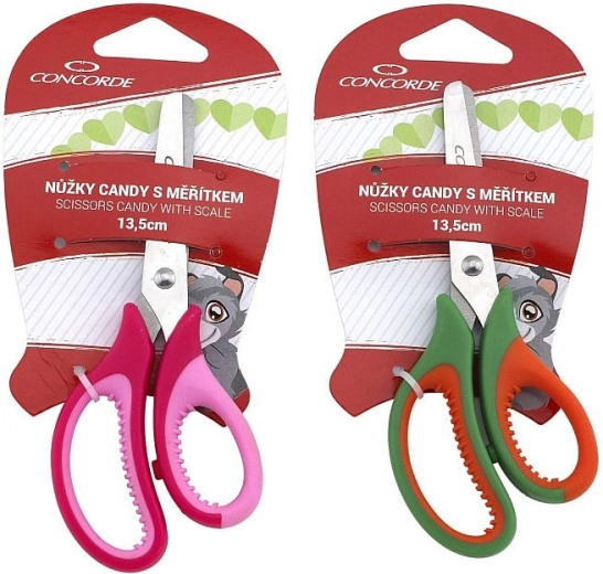 Schaar CONCORDE Candy 13,5 cm met liniaal