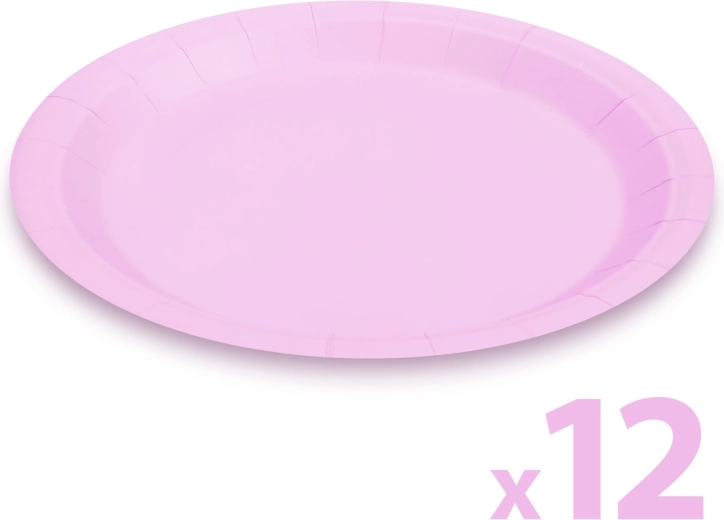 Set witte papieren borden 23 cm, 12 stuks