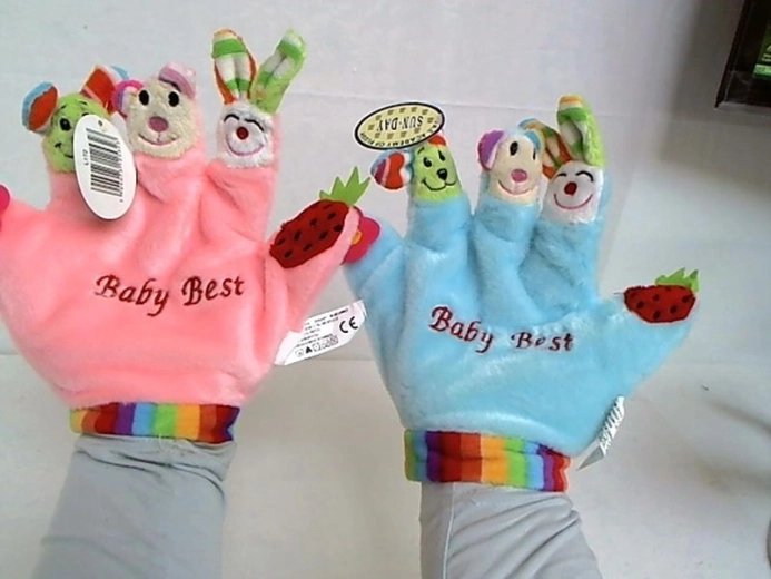 Pluche handpop-handschoen Poot met dieren