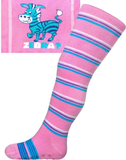 Katoenen maillot met ABS New Baby roze zebra met strepen maat 104–110