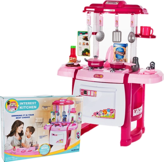 Roze kinderkeuken met licht en geluid