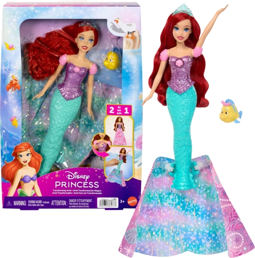 Disney Princess pop Ariel-pop 2-in-1 prinses en zeemeermin met accessoires