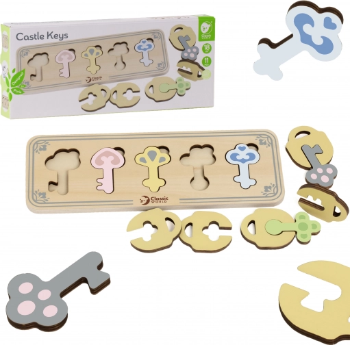 houten Montessori-insteekspel sleutels en sloten CLASSIC WORLD