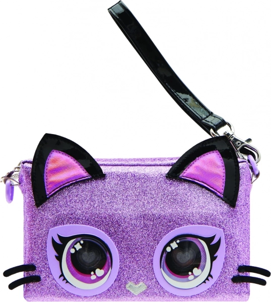 Interactieve polshandtas PURSE PETS Purdy Purrfect – paarse kat met LED-ogen