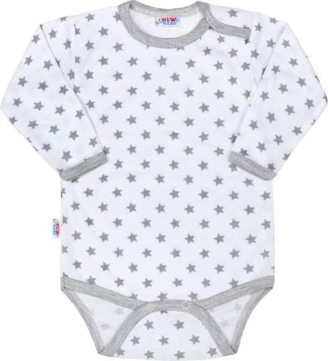 New Baby Classic II grijze babyromper met sterretjes