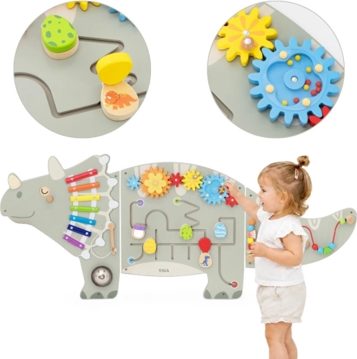VIGA wand-activiteitenpaneel triceratops 18m+