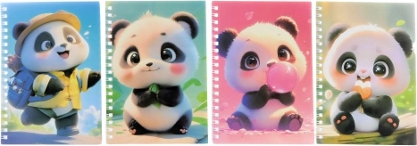 Panda-notitieboekje met balpen